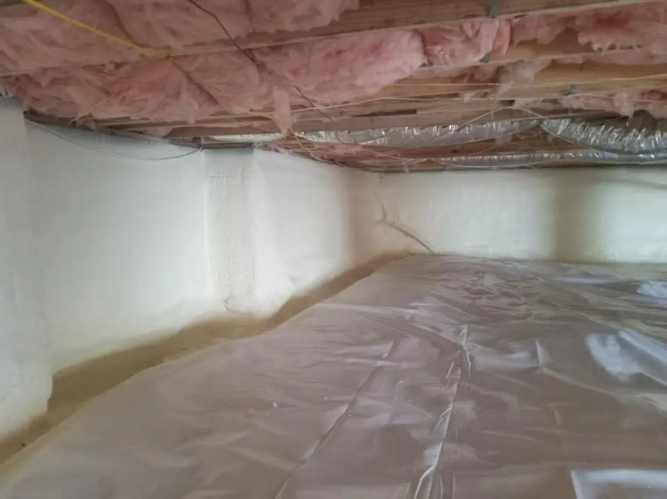 Crawl space encapsulation with closed-cell spray foam for Attic Insulation in Standish